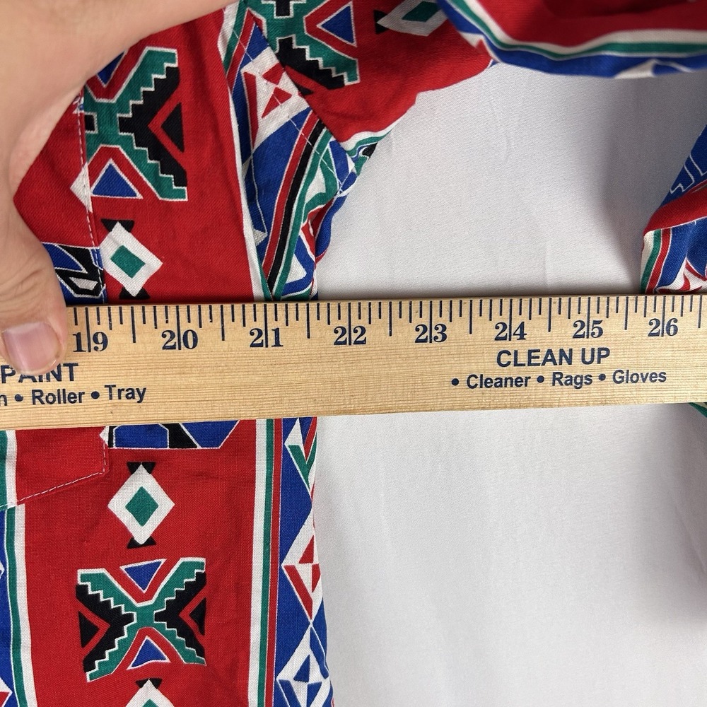 Frontier Series Southwestern Shirt Mens Medium Aztec Print Western Colorful - Picture 8 of 11